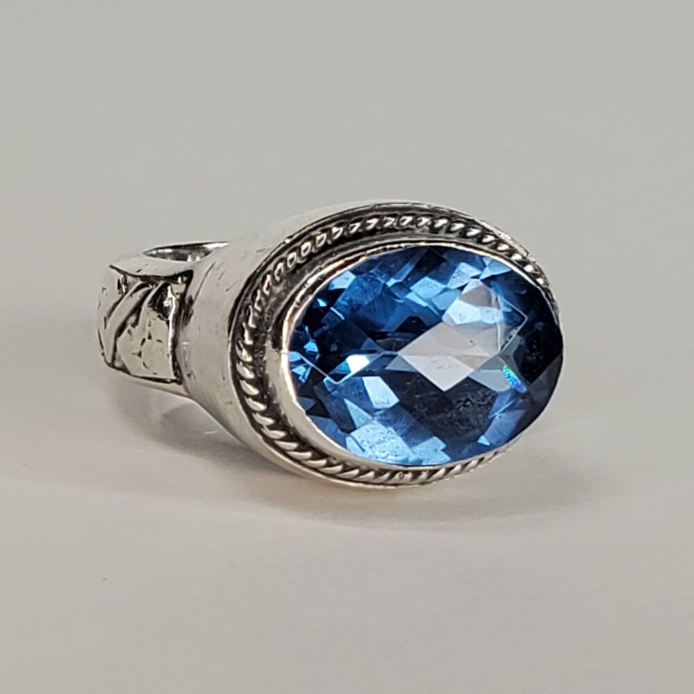 Lori Bonn Blue Topaz Sterling Silver Ring, Size 6 - Picture 5 of 7